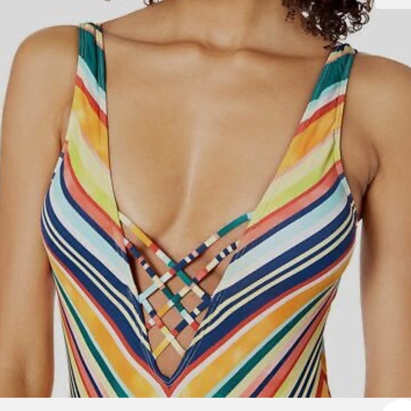 NWT Hobie Striped One Piece swimsuit - Picture 2 of 7
